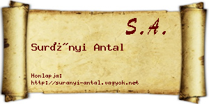 Surányi Antal névjegykártya
